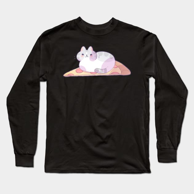 Pizza Cat Long Sleeve T-Shirt by Milkkoyo